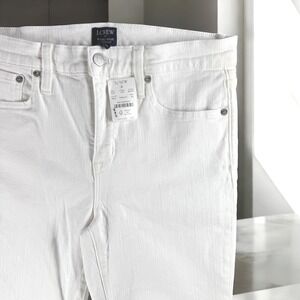 New J Crew Jeans Women 29 Skinny 9" Mid‎ Rise White Cotton Blend
